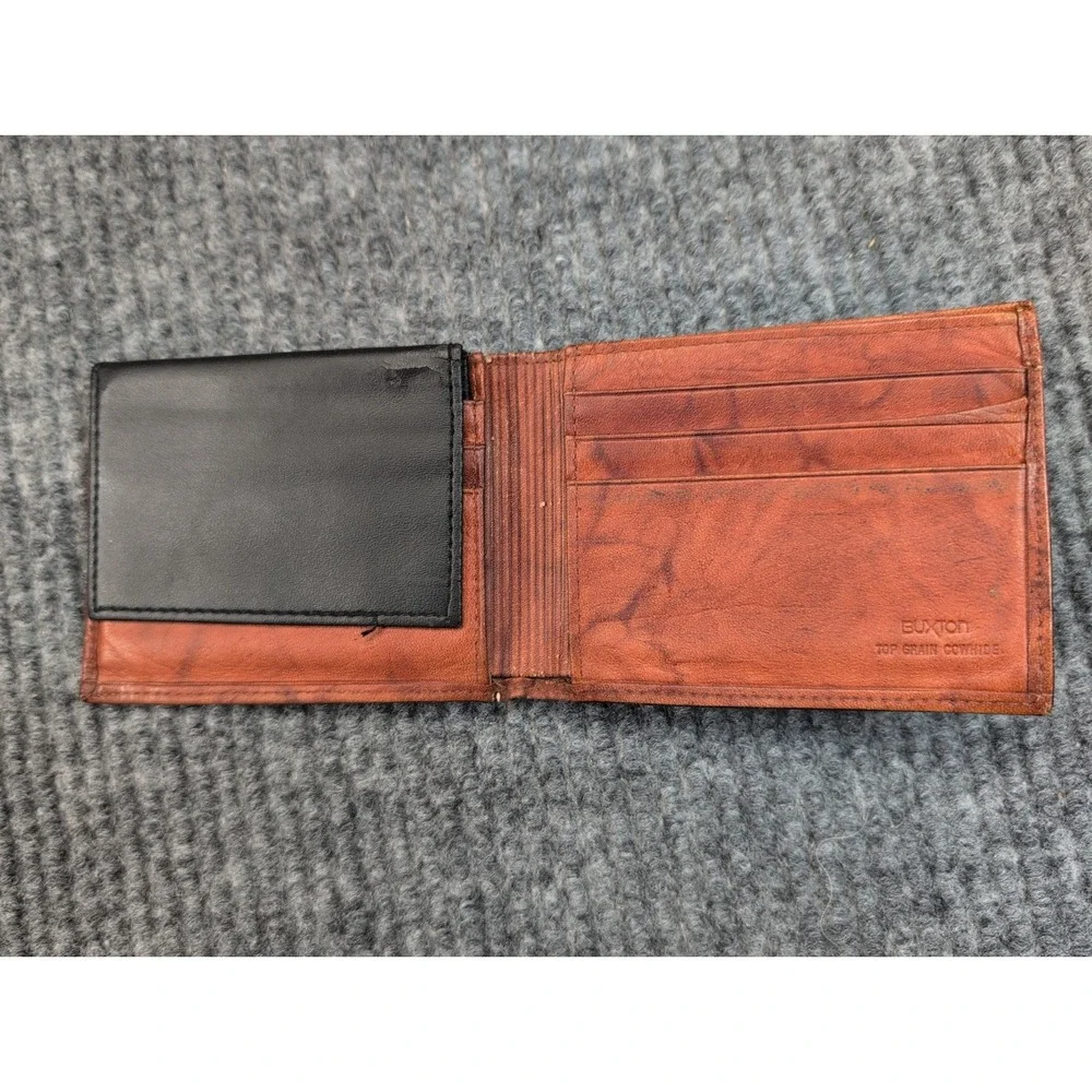 Buxton Genuine Top Grain Leather Bifold Wallet Brown
